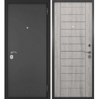 Дверь входная Бульдорс ХОУМ ЭКО 137 НЕСТАНДАРТ Антрацит букле - Ясень ривьера айс